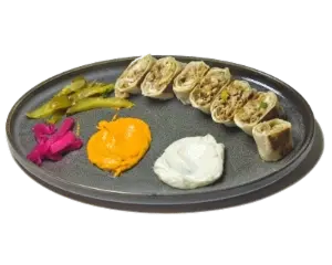 Chicken shawarma wrap with Mediterranean spices