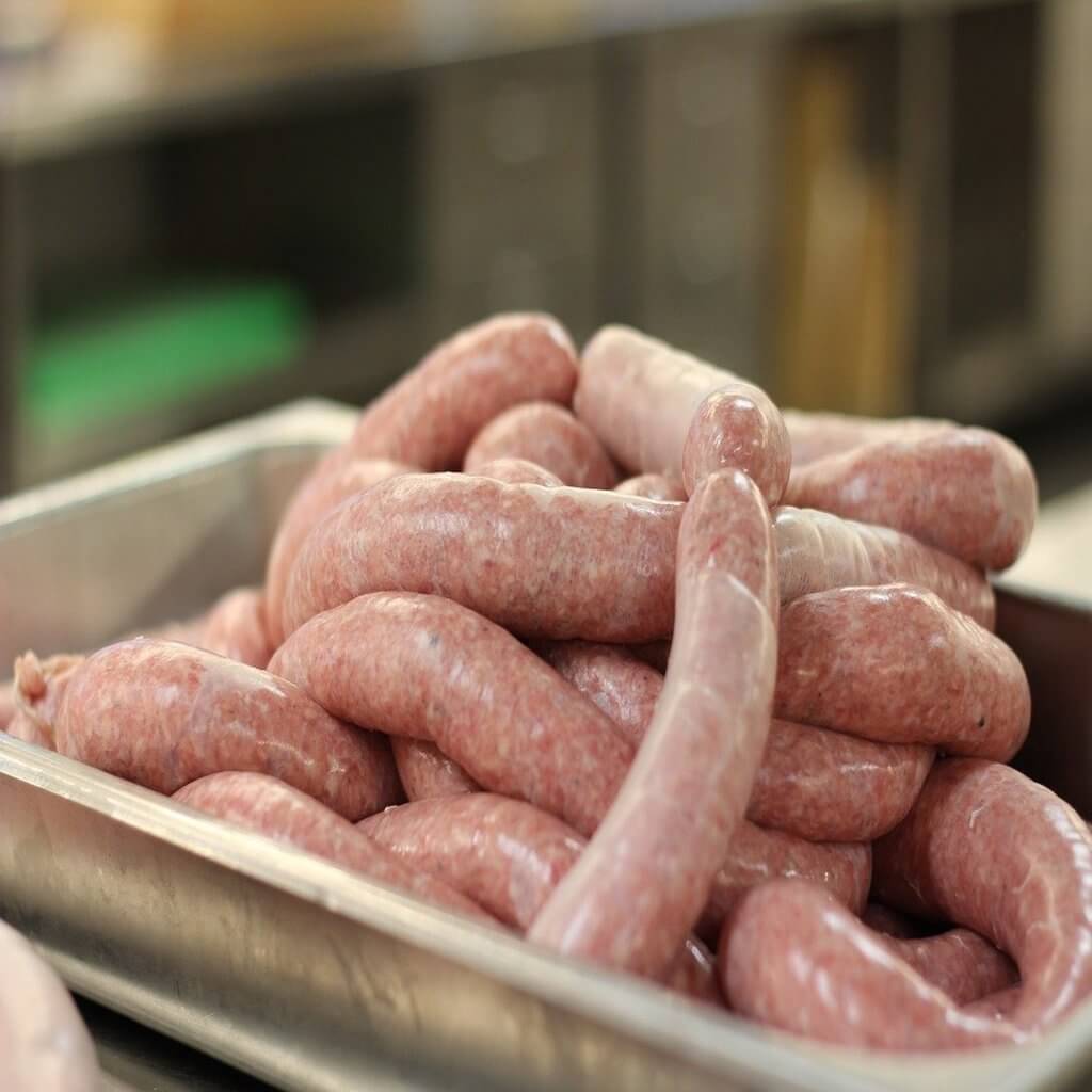 100% halal chicken sausages in al baraka market and grill