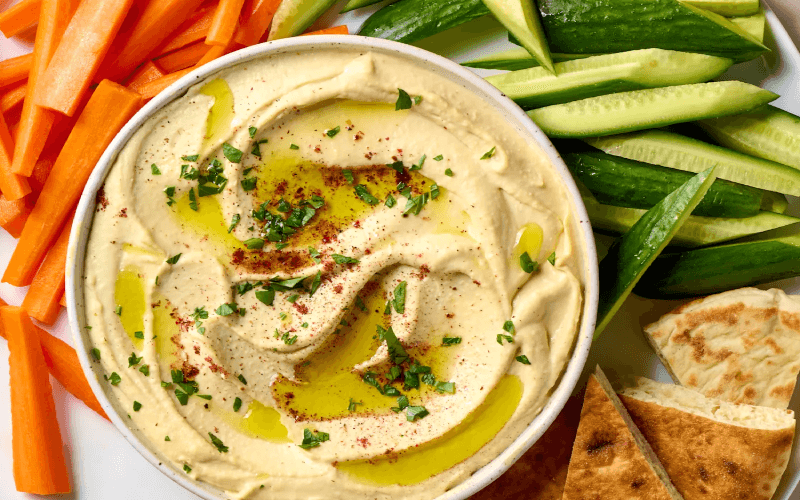 This picture is one of the most famous Mediterranean dish called hummus.